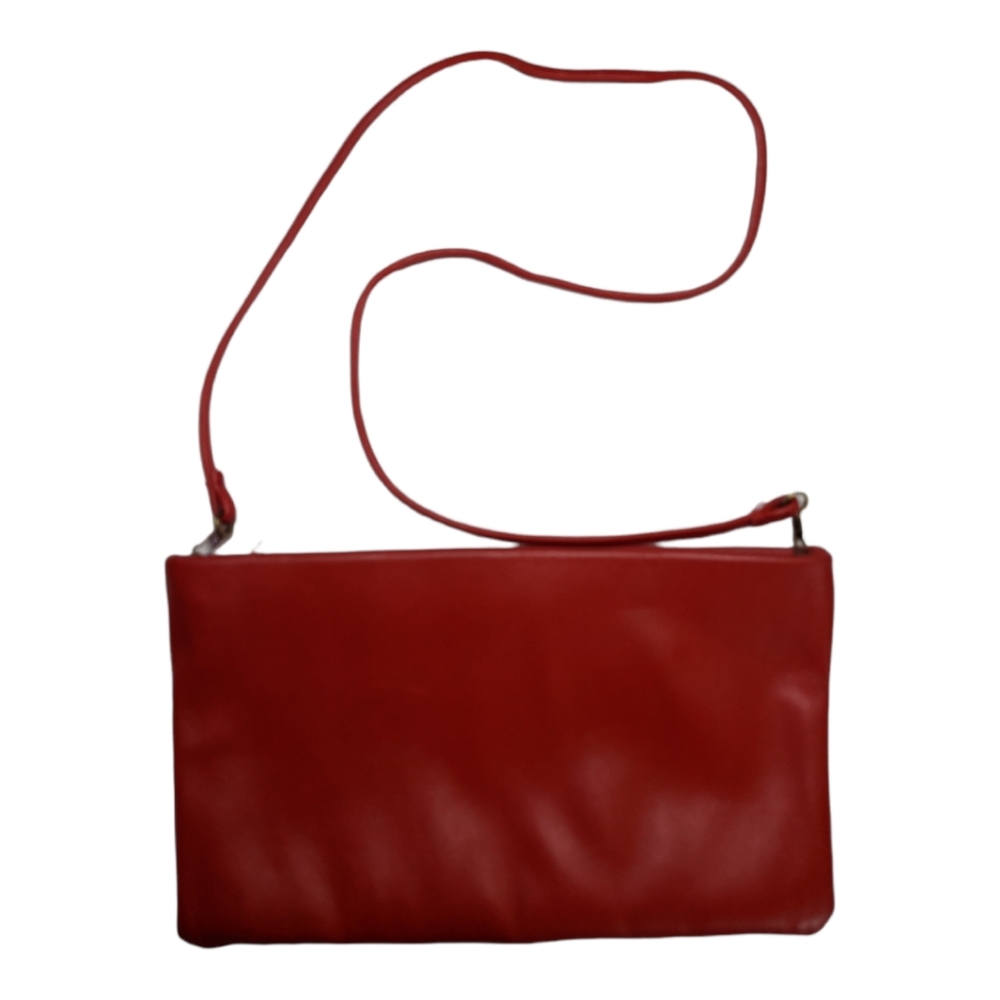 Vintage 1960s Clemente Leather Red Crossbody Clutch Purse ❤️